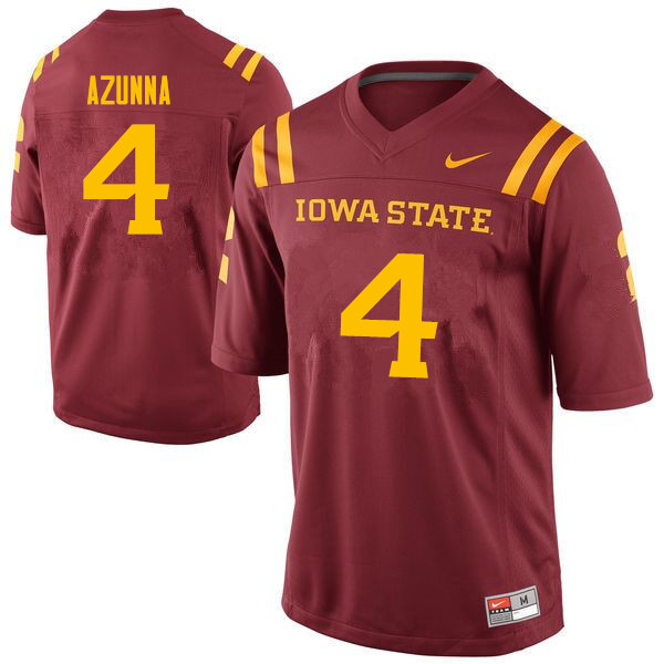 Iowa State Cyclones Men's #4 Arnold Azunna Nike NCAA Authentic Cardinal College Stitched Football Jersey QH42H32OI